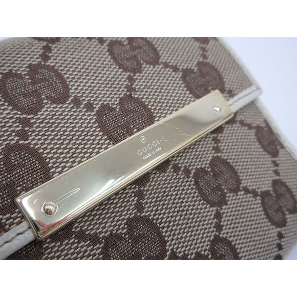 Gucci GG Double Hook Wallet Beige Canvas Leather - Picture 7 of 12